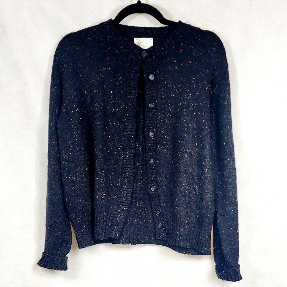 Vintage It's Pure Gould Speckled Cardigan Sweater